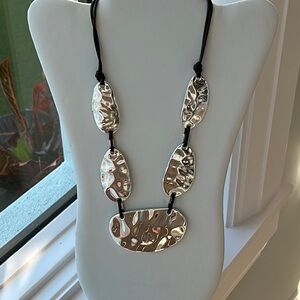 Elegant Silver and Black Necklace